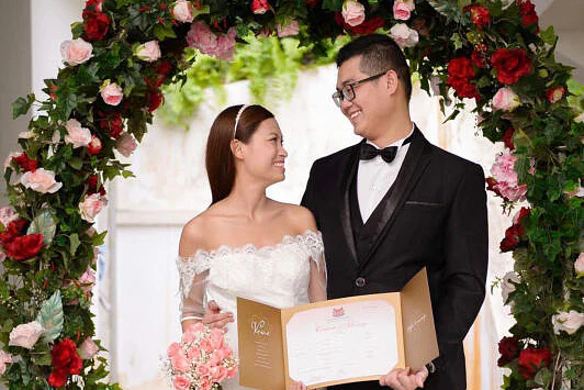 Mrs Ng and her husband Ng Bon Han tied the knot after a year-long courtship. Photo: Anna Ng.