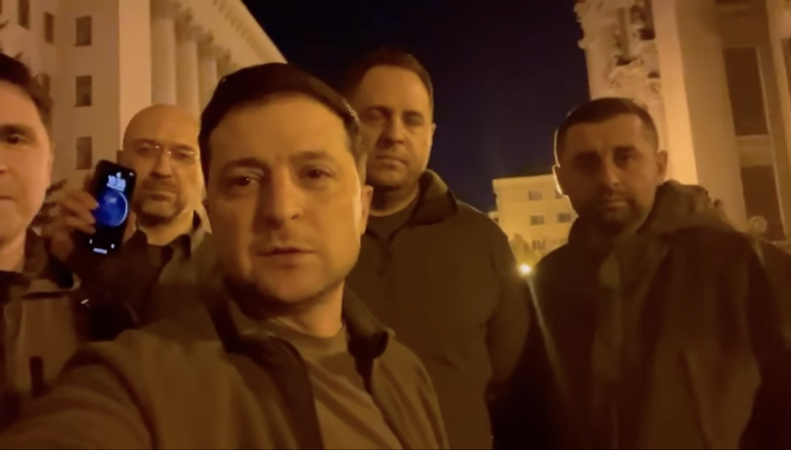 Zelensky released a video with top Ukrainian officials as Russian forces threatened Kyiv.